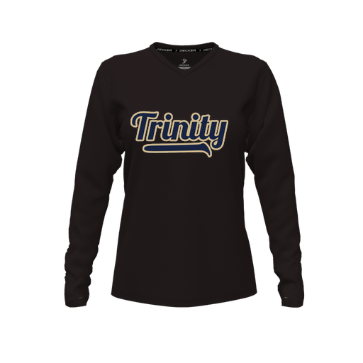 [FTLVCFBK-FYXS-LOGO2] Decker Comfort T-Shirt (Female Youth XS, Black, V Neck, Logo 2, Long Sleeve)