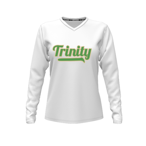 [FTLVPTWH-FYXS-LOGO3] Decker Performance T-Shirt (Female Youth XS, White, V Neck, Logo 3, Long Sleeve)
