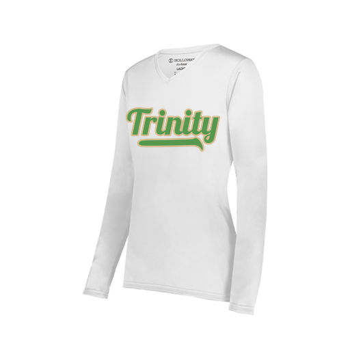 [222824.005.S-LOGO3] Ladies LS Smooth Sport Shirt (Female Adult S, White, Logo 3)