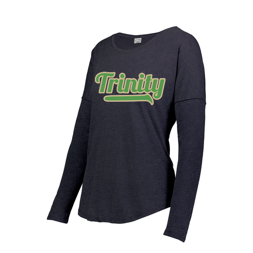 [FTLCUBNV-FAS-LOGO3] Decker Women's Tri-Blend T-Shirt - Long Sleeve (Female Adult S, Navy, Logo 3)