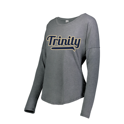 [FTLCUBGY-FAS-LOGO2] Decker Women's Tri-Blend T-Shirt - Long Sleeve (Female Adult S, Gray, Logo 2)